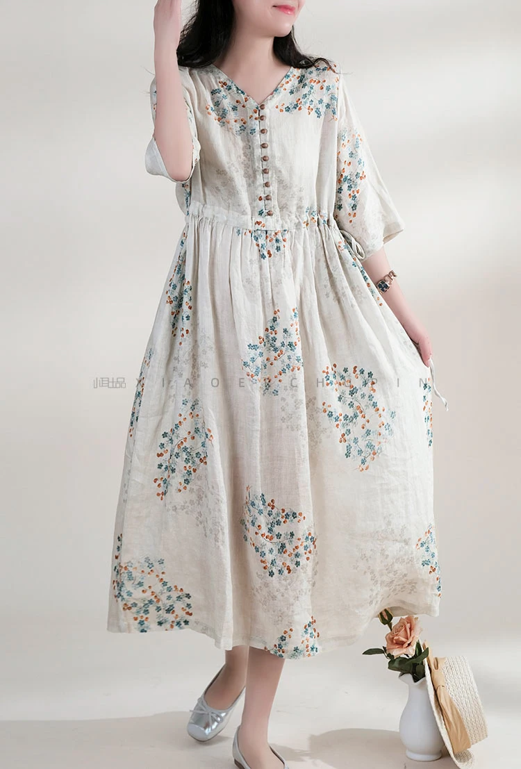 Summer Dress Women 2025 Long P - огляд і ціна Vintage Collectible Buttons