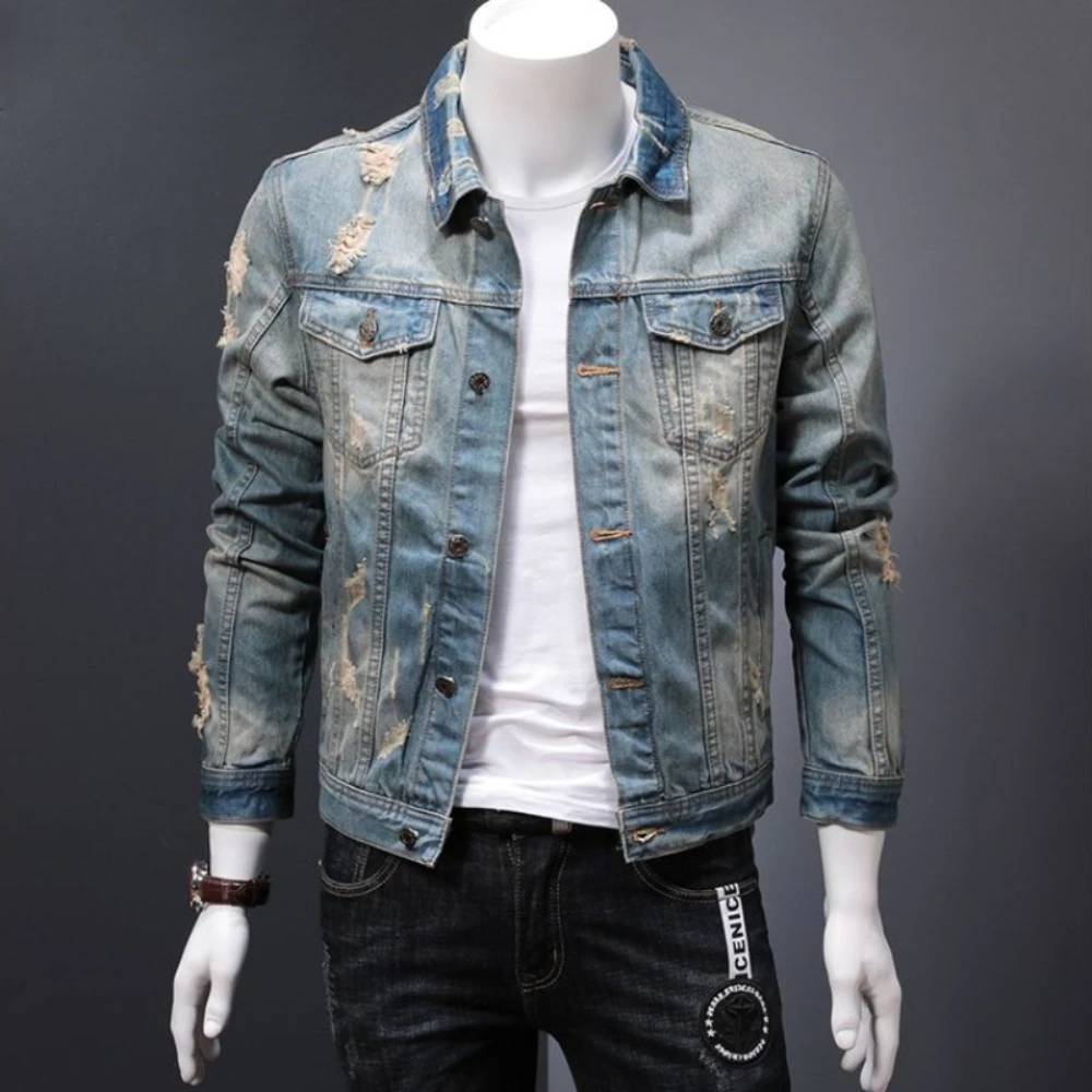 Padded Denim Jackets Man Warm  - огляд і ціна Vintage Collectible Buttons