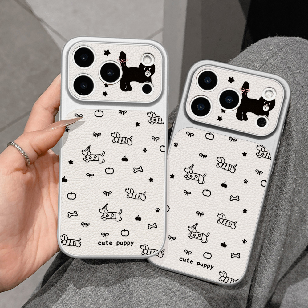 Cute Puppy Leather Phone Case  - огляд і ціна Camera Leather Case